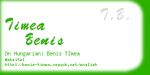 timea benis business card